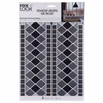 Sticker – carrelage – 25×31 – 5 cm – Gris- Atmosphera
