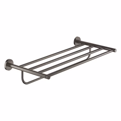 Porte serviette et tablette Essentials finition Hard Graphite brossé GROHE