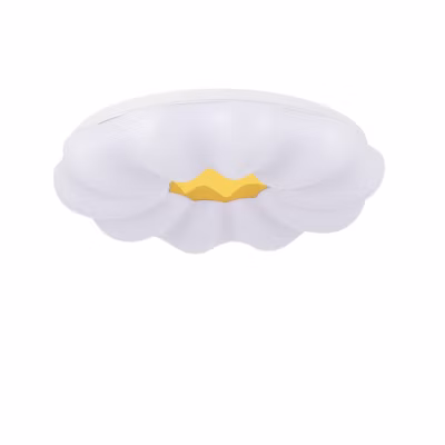 Plafonnier LED blanc 26 cm 4000K avec détail doré pour salon chambre ou couloir design moderne