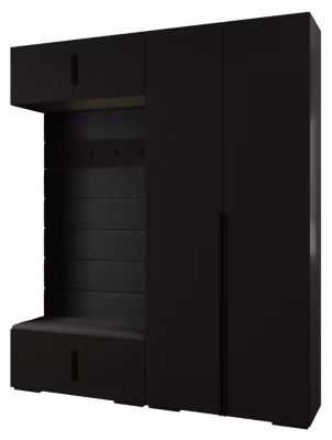 Garde-robe Inova 1 porte battante 236,7/200/47 2 Portes (noir)