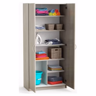 Armoire polyvalente à 2 portes Dsöderber, Meubles multifonctionnels, Casier à chaussures, 80×41 h170 cm, Chêne clair