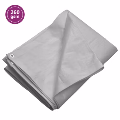 Bâche 260 g m² 4×6 m Gris PEHD