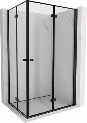 Mexen Mist-F Duo cabine de douche pliante droite 100 x 110 cm, cadre noir, noir – 8A6-100L-110P-70-70