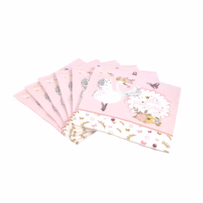 Lot de 20 serviettes papier jolie cygnes