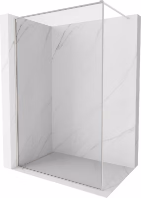 Mexen Kioto-F paroi de douche Walk-in avec cadre 130 x 202 cm, transparent 8 mm, nickel brossé – 800-130-104-97-00