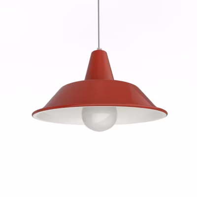 LUMICOM – DUNA Suspension, 1XE27, max 42W, métal, rouge brillant/blanc traffic, D.35cm