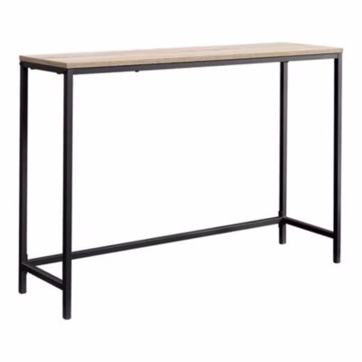 Table console Kronoby 80 x 100 x 30 cm noir et effet bois en.casa