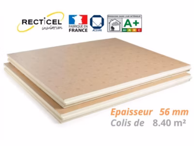 Dalle isolante polyurethane Eurosol – 56 mm – R 2.60 – Colis de 8.40 m² (7 dalles)