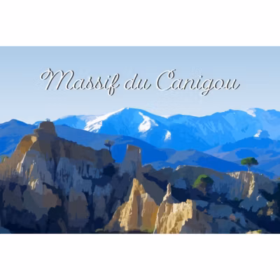 Tableau sur toile illustration canigou 30×45 cm Fabriqué en France