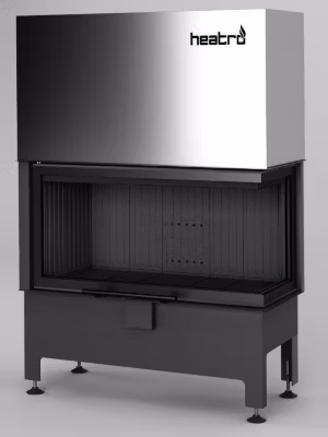 Insert à bois d&rsquo;angle Heatro 81L/PH noir- 97cm