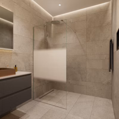 Swiss Aqua Technologies Walk-in 100x200cm, Verre semi poli Crystal Glass8mm  anticalcaire+bras & profilés chrome brillant