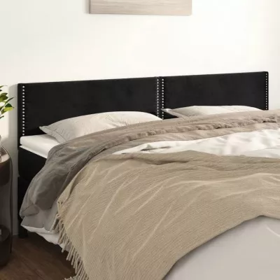 vidaXL 2 x Têtes de Lit Meubles de Chambre à Coucher Accessoires de Lit Simple Têtes de Cadre de Lit Intérieur Noir 345980
