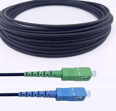 Elfcam – Fibre Optique 30m (Noir, Blindé Acier) – SC/APC-SC/UPC, OS2 Monomode, Étanche, Int./Ext.