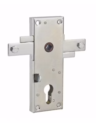 Boitier de serrure en applique à double entrée à fouillot pour garage basculante, 2pts latéraux, 55x155mm, carré 8mm – THIRARD
