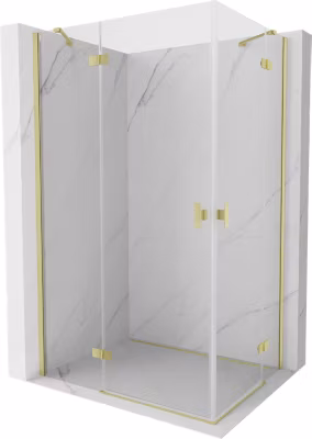 Mexen Mist-H Duo cabine de douche pivotante gauche 110 x 105 cm, transparent, or brossé – 8A5-110L-105P-55-00