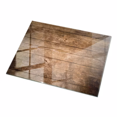Dessus de table en verre trempé Wallfluent 120×80 cm Structure de planches en bois