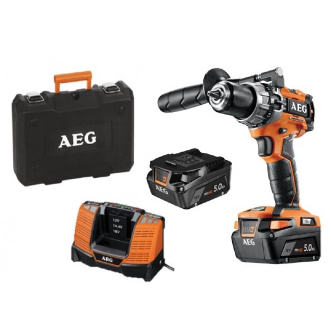 Perceuse à percussion Brushless 18V 65 Nm + 2 batteries 5Ah + coffret – BSB18C2BL-502C AEG Powertools