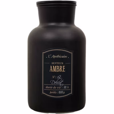 Bougie parfumée noire mat Alchimiste 14.5×26 cm