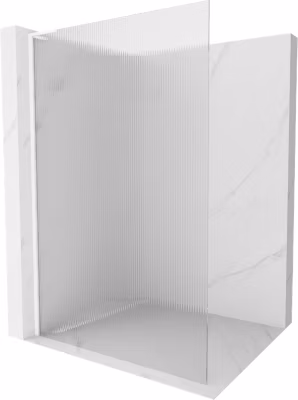 Mexen Kioto L paroi de douche Walk-in 120 x 200 cm, strié, blanche – 800-120-103-20-09