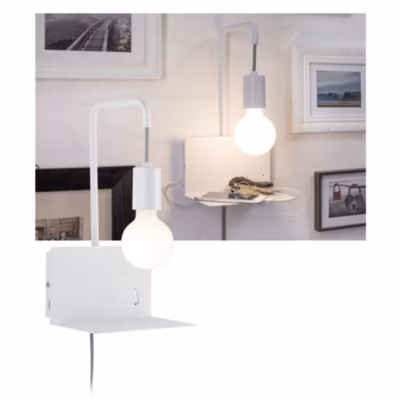 Applique avec étagère Calvani   E27   230V max. 40W gradable Blanc