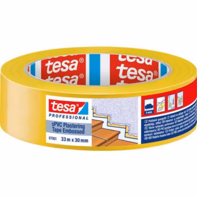 tesa SPVC EMBOSSED 67001-00000-00 Bande adhésive de plâtrage PVC striée 30 mm x 33 m