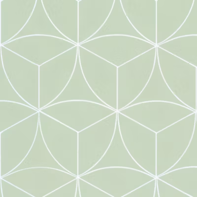 Sol vinyle Textile – Rosace géométrique vert d&rsquo;eau – Rouleau de 4m x 15m