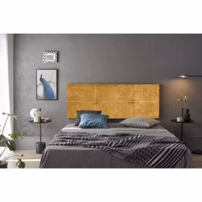 Tête de lit – ECCOX – Dalia – Tissu Aqualine – Jaune – 115 cm – Rembourrée