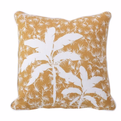 Coussin déhoussable style végétal (40×40 cm – Beige)