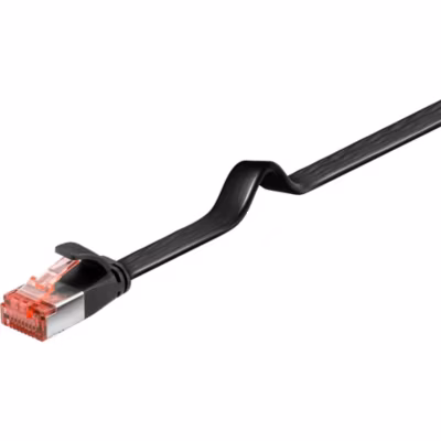 Câble RJ45 Cat6 1m non Blindé plat Noir GOOBAY