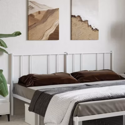 vidaXL Tête de lit métal blanc 180 cm 352565