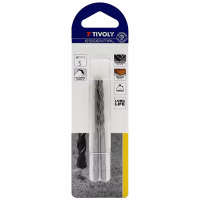 Tivoly – 2 Foret bétons PRO-à 5mm – Plaquette Carbure – Queue Cylindrique