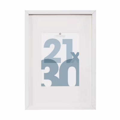 Cadre photo Manu – bois et verre – blanc – 21×30 cm – Atmosphera
