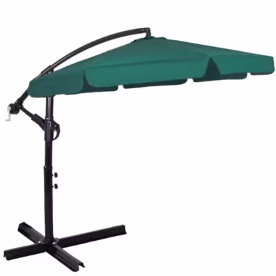 Parasol de jardin à bras déporté avec manivelle
