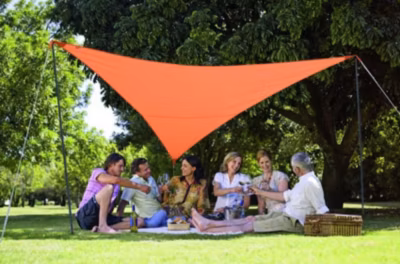Pack voile d&rsquo;ombrage triangulaire Camping Serenity 3,6m terracota – JARDILINE – VK360 TERRACOTTA