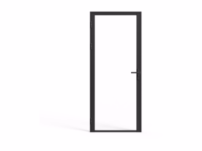 Bloc porte réversible en aluminium et verre trempé – H204 x L73 cm – Noir – LOXTON