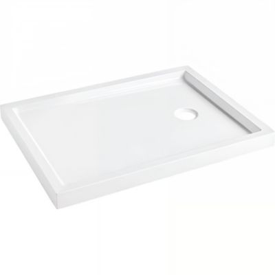 Receveur de douche à poser acrylique haute densité fond lisse SANINDUSA Piano 160×70 épaisseur 7.5cm blanc