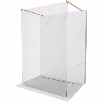 Mexen Kioto paroi de douche autoportante 140 x 200 cm, transparent 8 mm, cuivre brossé – 800-140-002-65-00