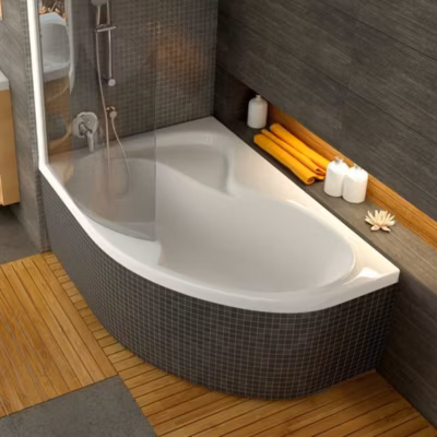 Ravak Rosa II 170 x 105 cm Baignoire d&rsquo;angle orientation gauche en acrylique, sans pieds, blanc (C221000000)
