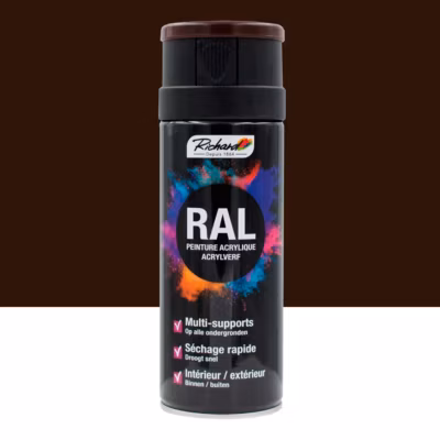 Aérosol professionnelle RAL multi-supports Richard 8017 Brun Chocolat