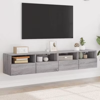 vidaXL Meubles TV muraux 2pcs sonoma gris 80x30x30cm bois d&rsquo;ingénierie 836879