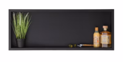 BALNEO – niche murale 90x30x10 cm noire en acier inoxydable WALL-BOX – étagère de salle de bain