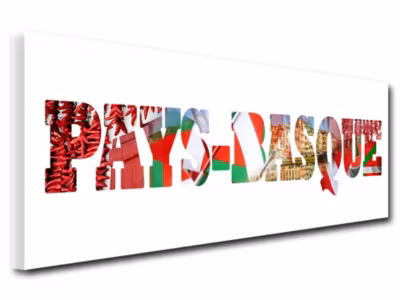 DECLINA, Tableau toile imprimée, Tableau toile deco lettrage Pays Basque, 100×35 cm