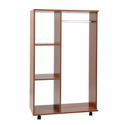 Armoire penderie armoire de rangement mobile panneaux de particules coloris chêne moyen
