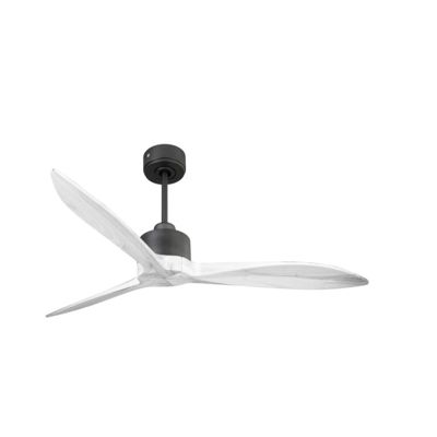 Modulo Latino Slim – Super destratificateur et ventilateur DC 132 cm noir  pales bois blanc idéal 26 à 40 m²