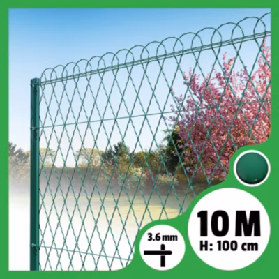 Bordure parisienne ronde longueur 10m – Vert, 100cm, 3.6mm