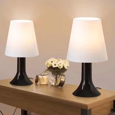 ZMH  Lampe De Table Avec Câble – E14 Lampe De Table Lot De 2 Petite Lampe De Salon Table De Chevet