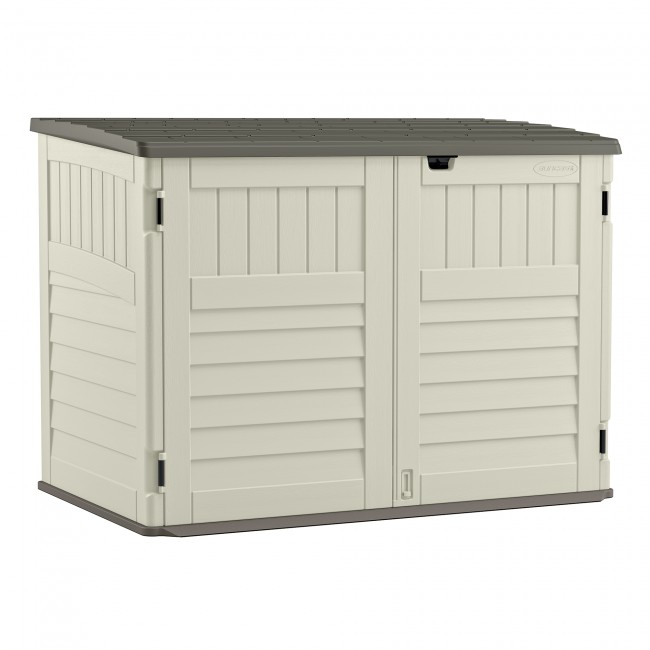 Coffre de jardin polyéthylène Stowaway – blanc – 1,98 m³ – plancher inclus SUNCAST