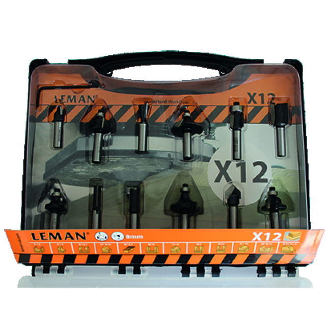 Coffret de 12 mèches carbure à queue cylindrique LEMAN