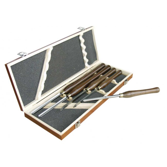 Coffret de 5 outils de tournage pour tour à bois LEMAN
