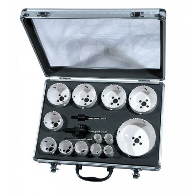 Coffret industrie 13 trépans bi-métal + accessoires LEMAN